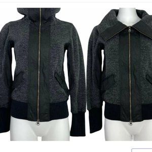 COPY - Nicholas K Womens Moto Jacket Size S Gray Full Zip Mock Neck Pockets